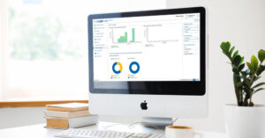 iMac con schermata analisi di FOCUS CRM